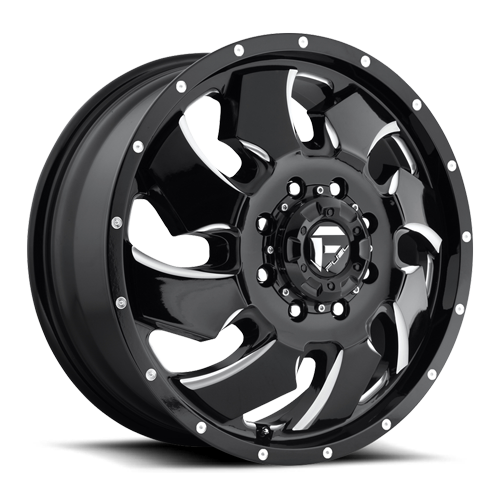 Dually 20X8.3 Cleaver Dually D574 Gloss Black Milled Fuel Off Road Wheels-9