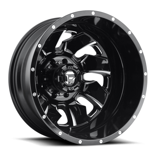 Dually 20X8.3 Cleaver Dually D574 Gloss Black Milled Fuel Off Road Wheels
