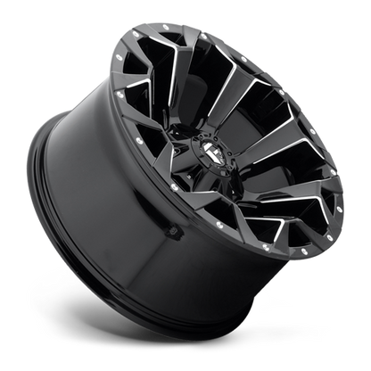 Aluminum 17X9 Assault D576 Gloss Black/Milled Fuel Off Road Wheels-1
