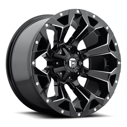 Aluminum 17X9 Assault D576 Gloss Black/Milled Fuel Off Road Wheels-6