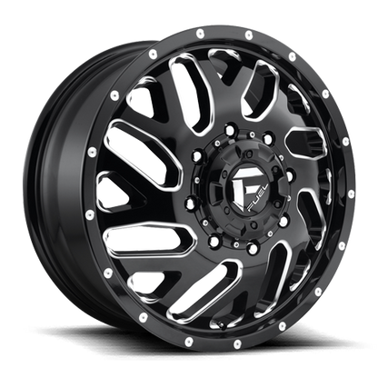 Dually 20X8.25 Triton Dually D581 Gloss Black Milled Fuel Off Road Wheels-9