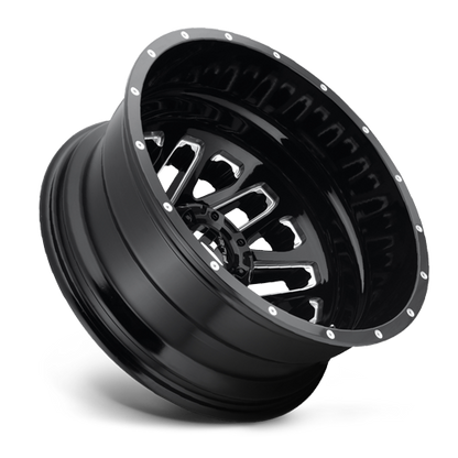 Dually 20X8.25 Triton Dually D581 Gloss Black Milled Fuel Off Road Wheels-1