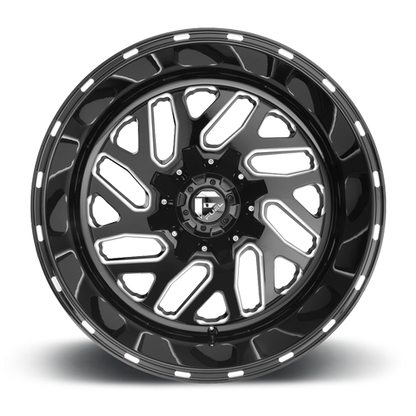 Aluminum 22X10 Triton D581 Gloss Black/Milled Fuel Off Road Wheels-14