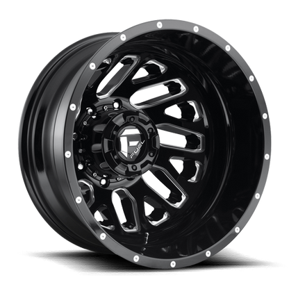 Dually 22X8.25 Triton Dually D581 Gloss Black Milled Fuel Off Road Wheels-24