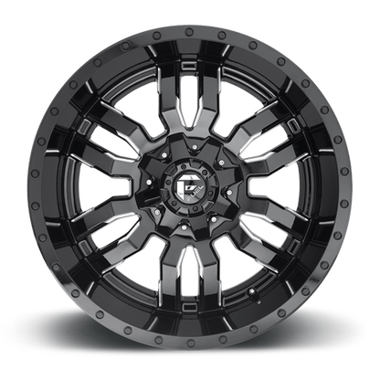 Aluminum 17X9 Sledge D595 Gloss Black/Milled Fuel Off Road Wheels-2