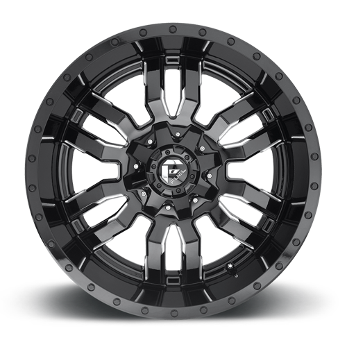 Aluminum 20X9 Sledge D595 Gloss Black/Milled Fuel Off Road Wheels-23