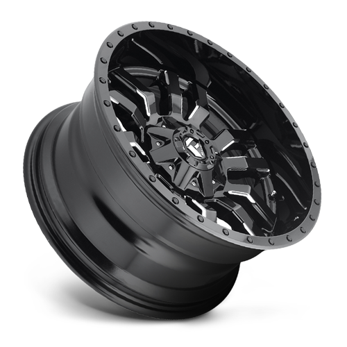 Aluminum 24X12 Sledge D595 Gloss Black/Milled Fuel Off Road Wheels-1