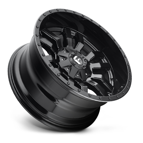 Aluminum 17X9 Sledge D596 Matte Black/Gloss Black Lip Fuel Off Road Wheels-10