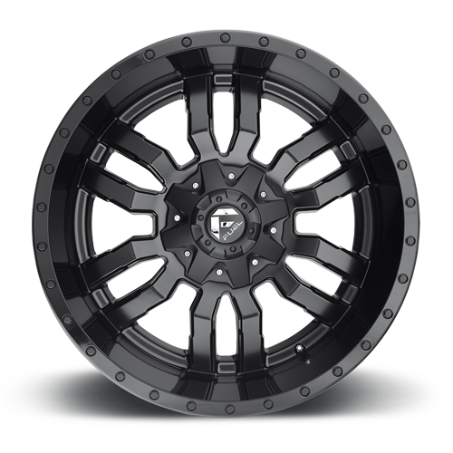 Aluminum 17X9 Sledge D596 Matte Black/Gloss Black Lip Fuel Off Road Wheels-11
