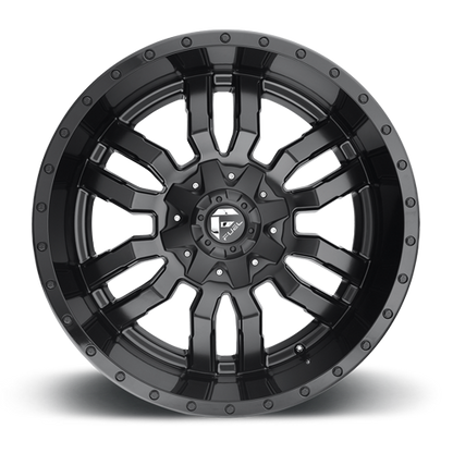 Aluminum 17X9 Sledge D596 Matte Black/Gloss Black Lip Fuel Off Road Wheels-8