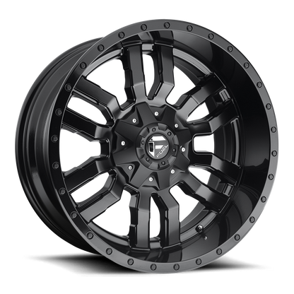 Aluminum 17X9 Sledge D596 Matte Black/Gloss Black Lip Fuel Off Road Wheels