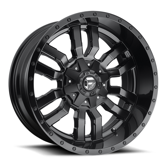 Aluminum 17X9 Sledge D596 Matte Black/Gloss Black Lip Fuel Off Road Wheels