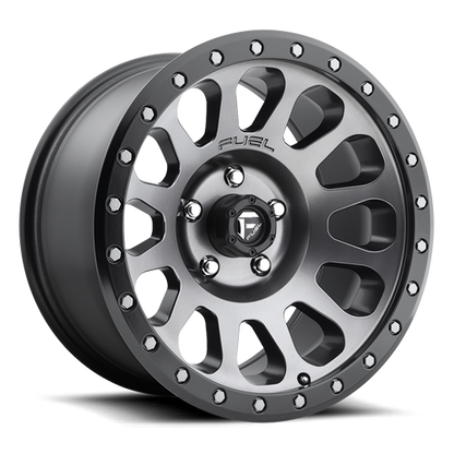 Aluminum 18X9 Vector D601 Anthracite Gray Black Bead Ring Fuel Off Road Wheels