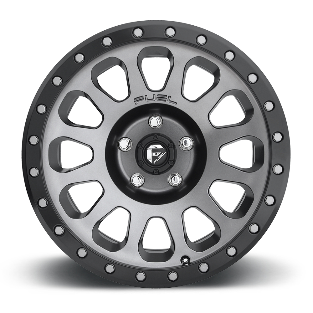 Aluminum 18X9 Vector D601 Anthracite Gray Black Bead Ring Fuel Off Road Wheels-2