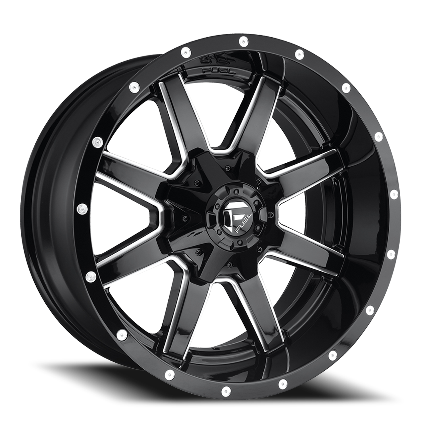 Aluminum 18X9 Maverick D610 Gloss Black/Milled Fuel Off Road Wheels