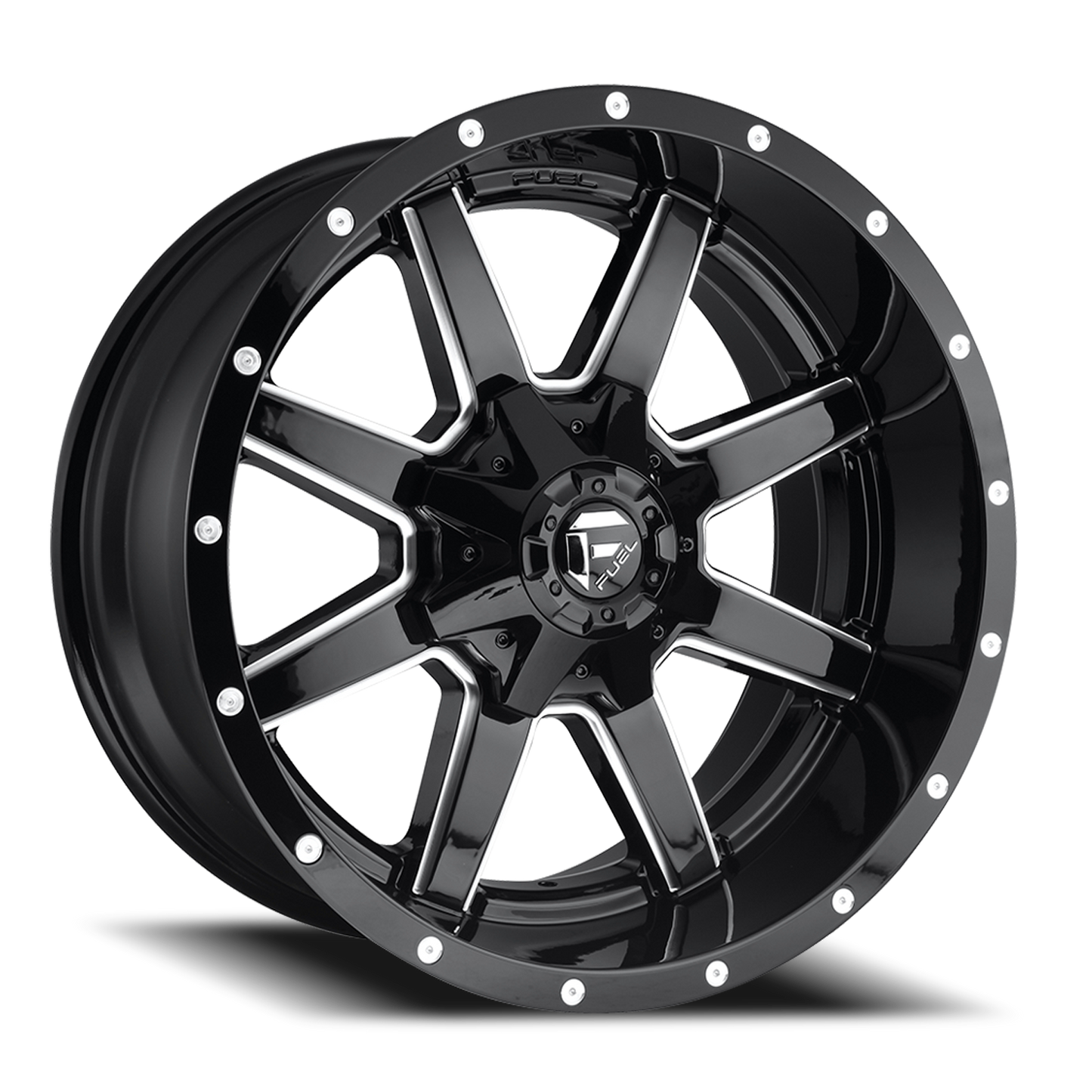 Aluminum 18X9 Maverick D610 Gloss Black/Milled Fuel Off Road Wheels-9