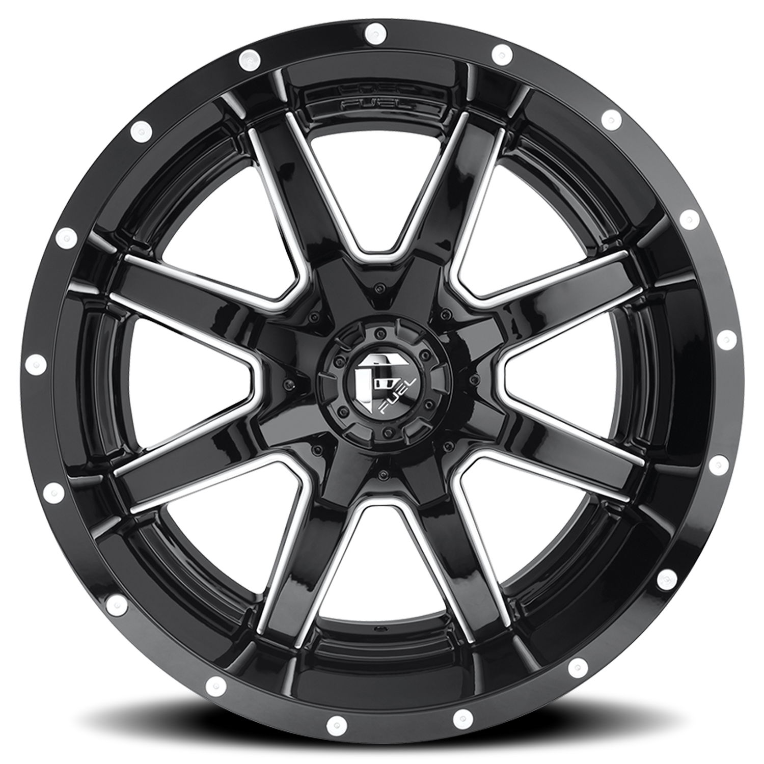 Aluminum 18X9 Maverick D610 Gloss Black/Milled Fuel Off Road Wheels-8