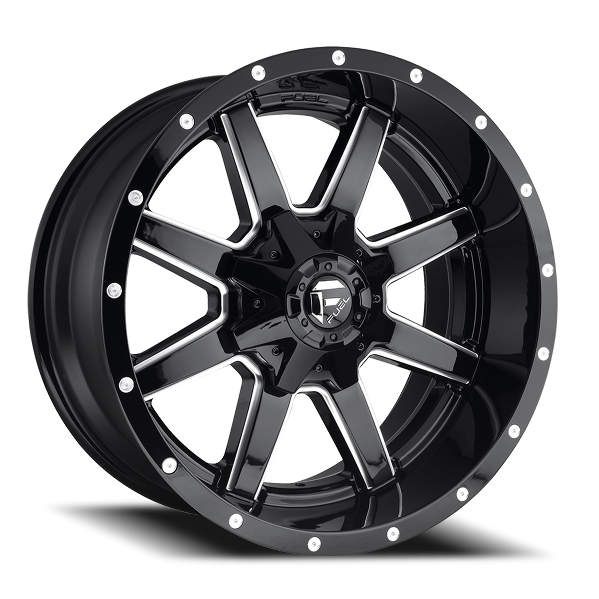 Aluminum 18X9 Maverick D610 Gloss Black/Milled Fuel Off Road Wheels-30