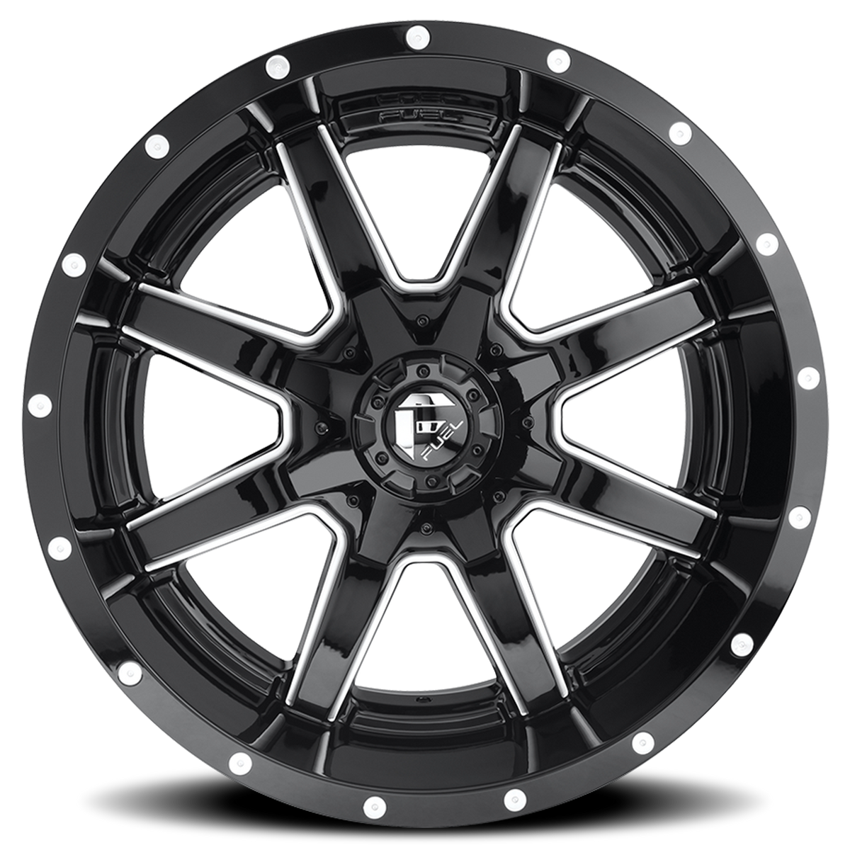 Aluminum 22X10 Maverick D610 Gloss Black/Milled Fuel Off Road Wheels-14