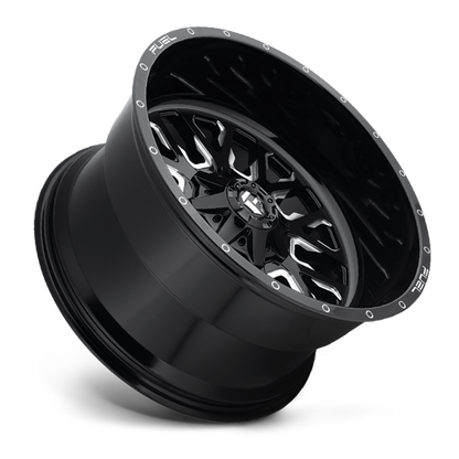 Aluminum 17X9 Stroke D611 Gloss Black/Milled Fuel Off Road Wheels-4