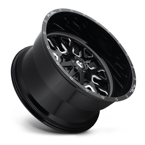 Aluminum 17X9 Stroke D611 Gloss Black/Milled Fuel Off Road Wheels-10