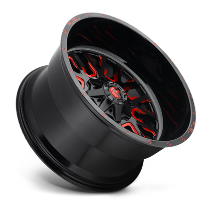 Aluminum 18X9 Stroke D612 Gloss Red/Milled Fuel Off Road Wheels-4