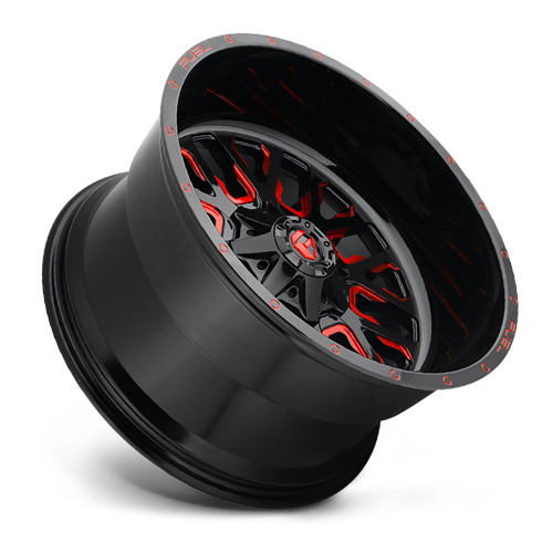 Aluminum 18X9 Stroke D612 Gloss Red/Milled Fuel Off Road Wheels-22