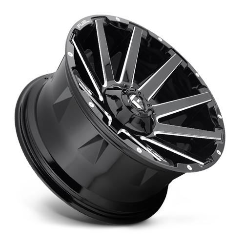 Aluminum 18X9 Contra D615 Gloss Black/Milled Fuel Off Road Wheels-7