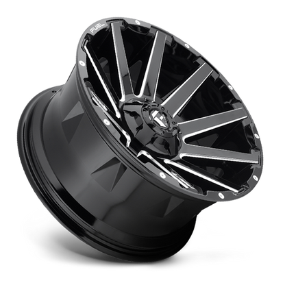Aluminum 18X9 Contra D615 Gloss Black/Milled Fuel Off Road Wheels-1