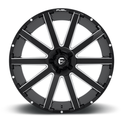 Aluminum 20X10 Contra D616 Matte Black/Milled Fuel Off Road Wheels-2