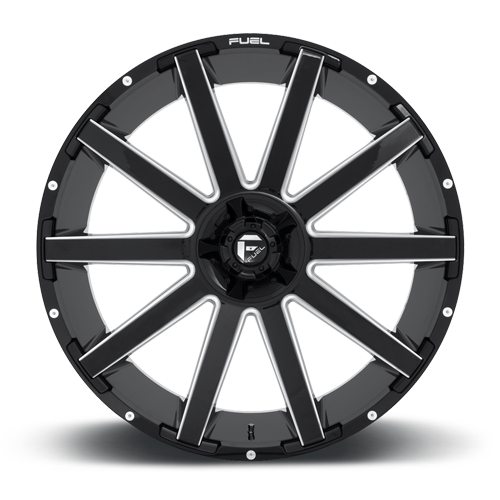 Aluminum 20X10 Contra D616 Matte Black/Milled Fuel Off Road Wheels-20