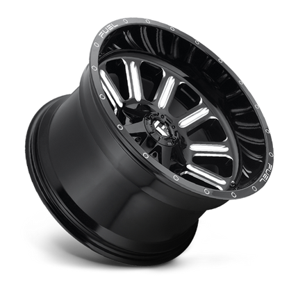 Aluminum 15X8 Hardline D620 Gloss Black/Milled Fuel Off Road Wheels-1
