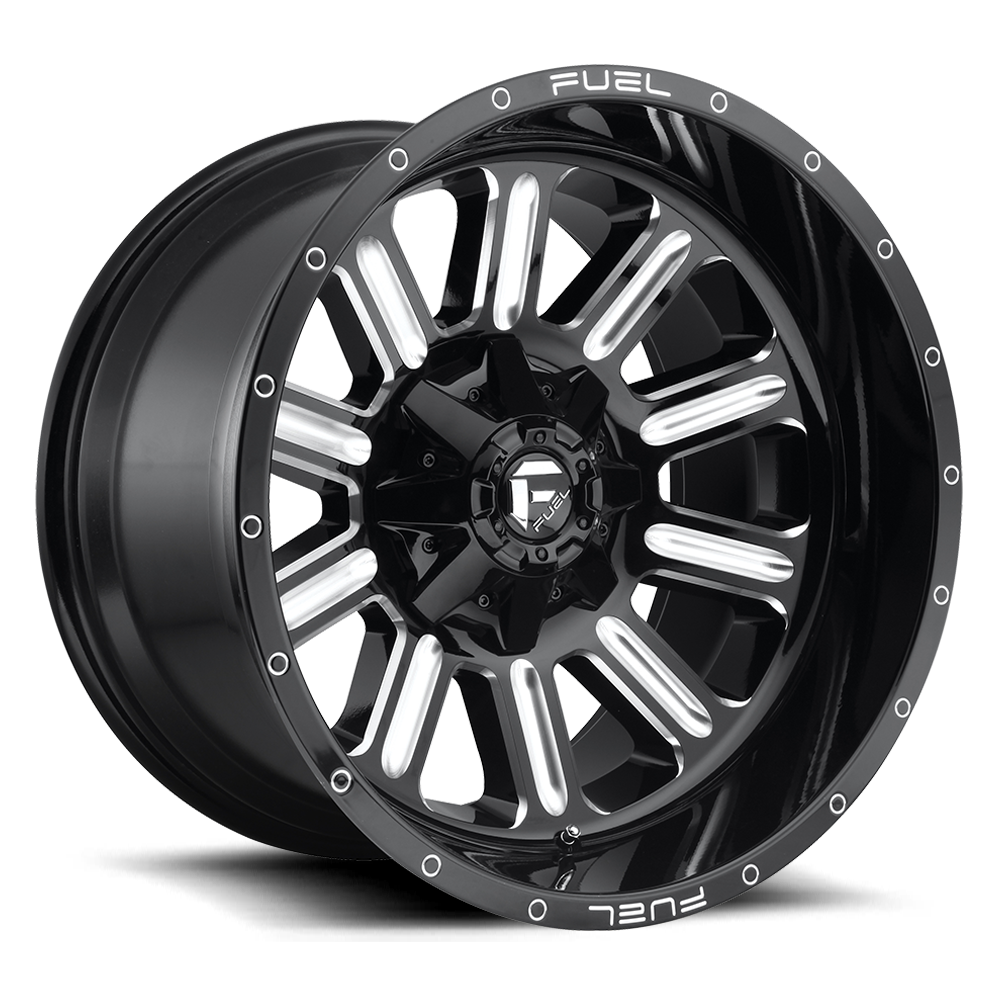 Aluminum 15X8 Hardline D620 Gloss Black/Milled Fuel Off Road Wheels-3