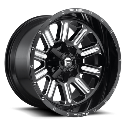 Aluminum 15X8 Hardline D620 Gloss Black/Milled Fuel Off Road Wheels-3