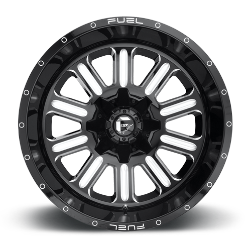 Aluminum 15X8 Hardline D620 Gloss Black/Milled Fuel Off Road Wheels-5