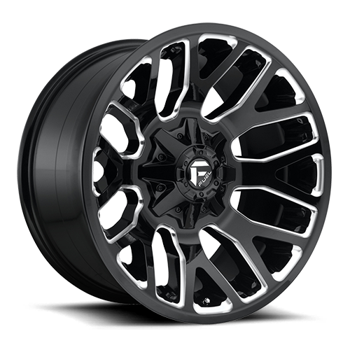 Aluminum 20X9 Warrior D623 Gloss Black/Milled Fuel Off Road Wheels-3