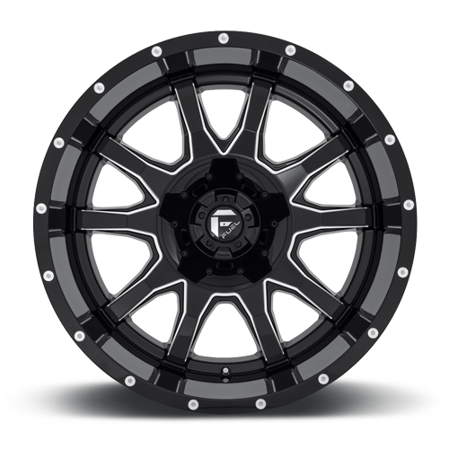 Aluminum 17X9 Vandal D627 Gloss Black/Milled Fuel Off Road Wheels-14