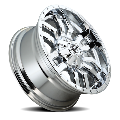 Aluminum 20X10 Sledge D631 Chrome Plated Fuel Off Road Wheels-5