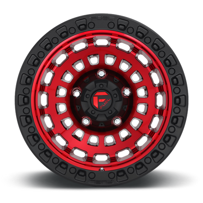 Aluminum 17X9 Zephyr D632 Candy Red W/Matte Black Ring Fuel Off Road Wheels-20