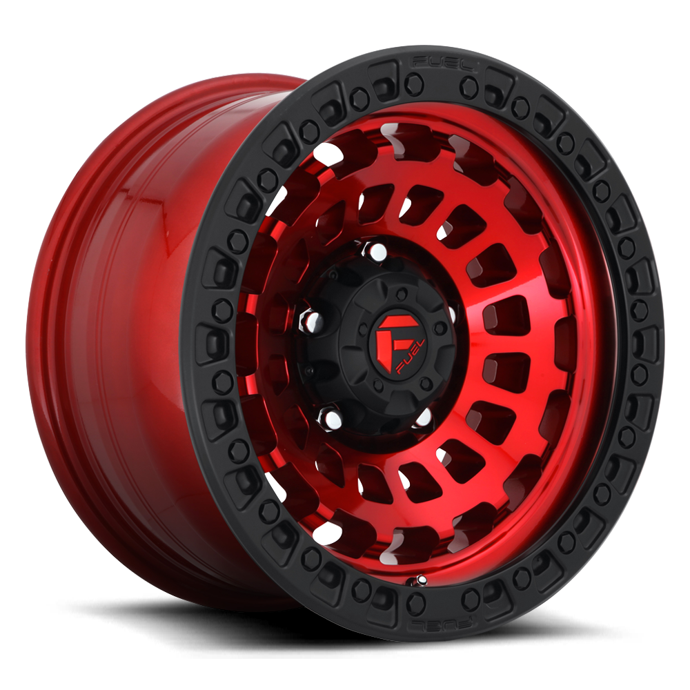 Aluminum 17X9 Zephyr D632 Candy Red W/Matte Black Ring Fuel Off Road Wheels-15