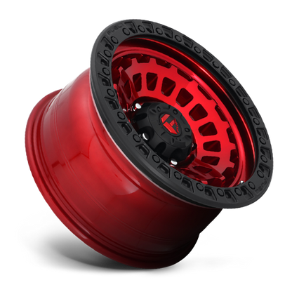 Aluminum 17X9 Zephyr D632 Candy Red W/Matte Black Ring Fuel Off Road Wheels-10