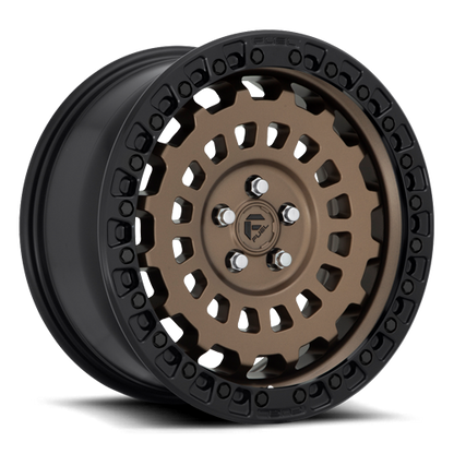 Aluminum 17X9 Zephyr D634 Matte Bronze W/Black Bead Ring Fuel Off Road Wheels-9