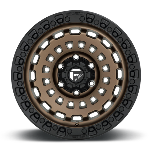 Aluminum 17X9 Zephyr D634 Matte Bronze W/Black Bead Ring Fuel Off Road Wheels-8