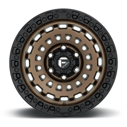 Aluminum 17X9 Zephyr D634 Matte Bronze W/Black Bead Ring Fuel Off Road Wheels-8
