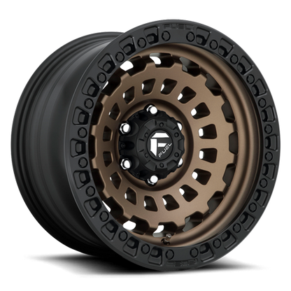 Aluminum 17X9 Zephyr D634 Matte Bronze W/Black Bead Ring Fuel Off Road Wheels