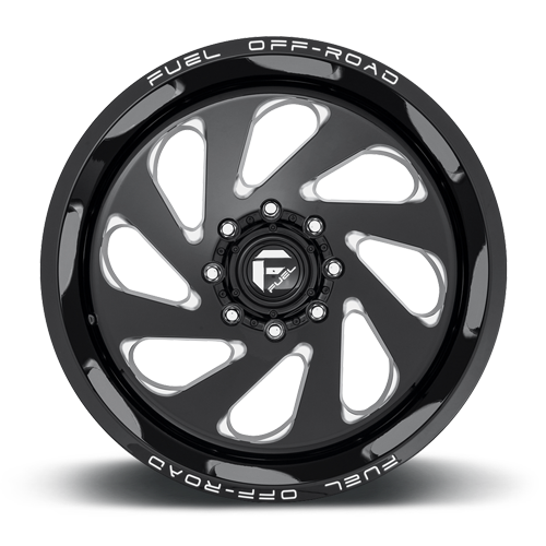 Aluminum 22X12 Vortex D637 Gloss Black Milled Fuel Off Road Wheels-5