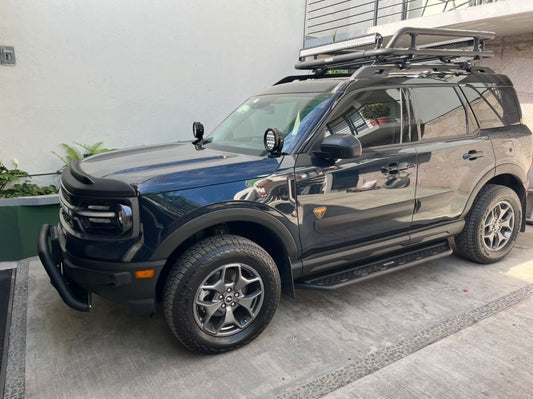 Dominator Xtreme D6 SideSteps With Mounting Bracket Kit Textured Black 2021-2026 Ford Bronco Sport Go Rhino