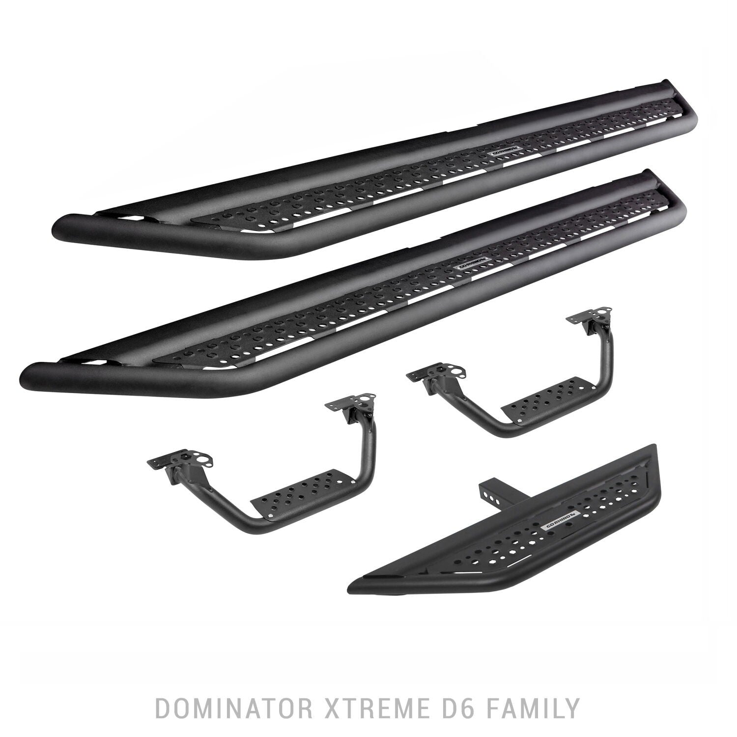 Dominator Xtreme D6 SideSteps With Mounting Bracket Kit Textured Black 2021-2026 Ford Bronco Sport Go Rhino-4