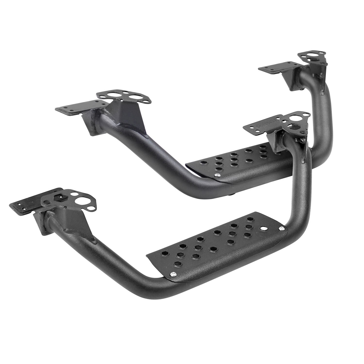 4 Inch Drop Steps for Dominator Xtreme D6, Pair Textured Powder Coat Textured Black 1999-2024 Ford F-250/F-350 2006-2023 Toyota Tacoma 2007-2021 Toyota Tundra 2007-2024 Jeep Wrangler JK/JL Go Rhino-1