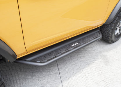 Dominator Xtreme D6 SideSteps With Mounting Bracket Kit Textured Black 2021-2025 Ford Bronco 2 Door Go Rhino-4